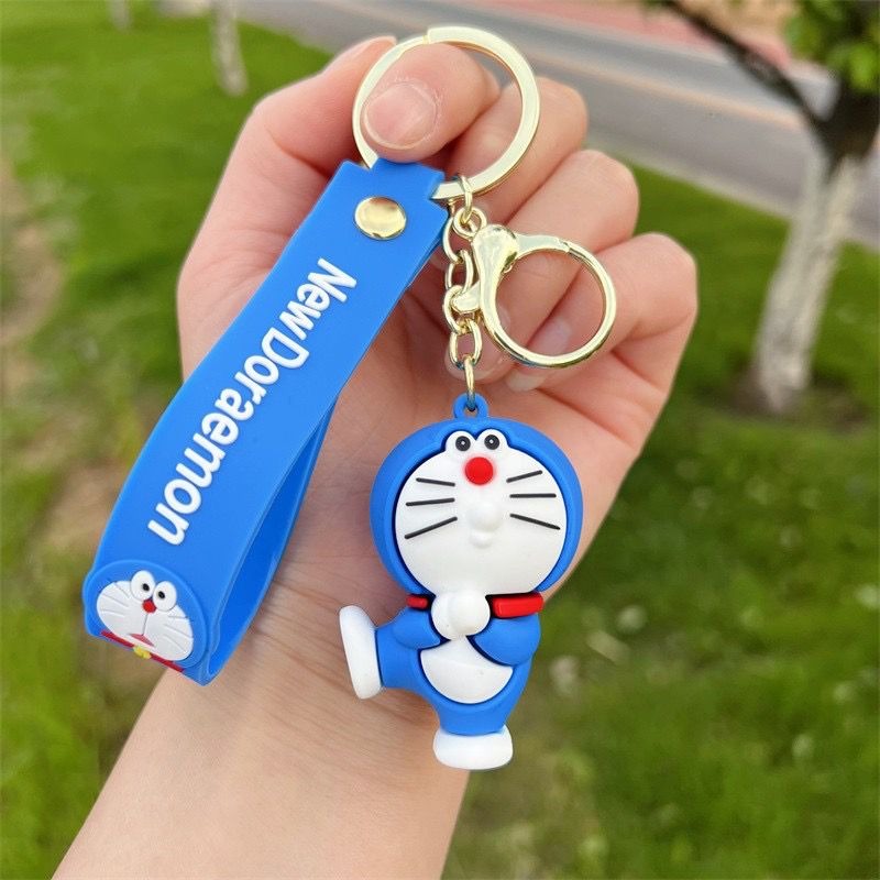 Doraemon Blue rubber keychain