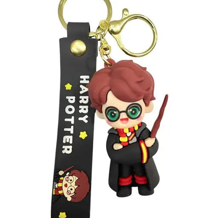 HP Standing with Stick Rubber Keychain