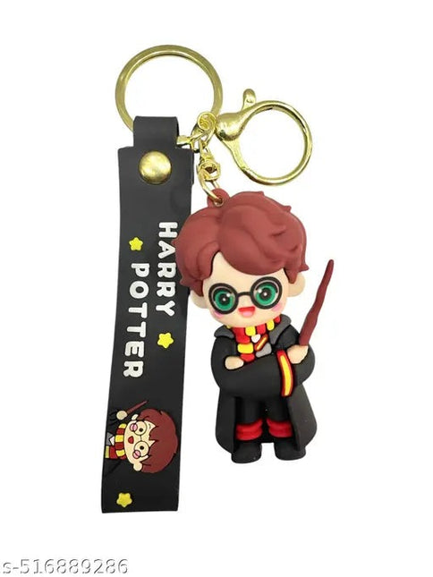 HP Standing with Stick Rubber Keychain