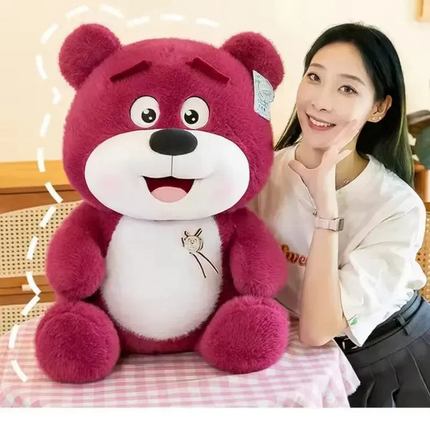 Happy Bear Super Soft Stuffed Teddy (Rose Red)