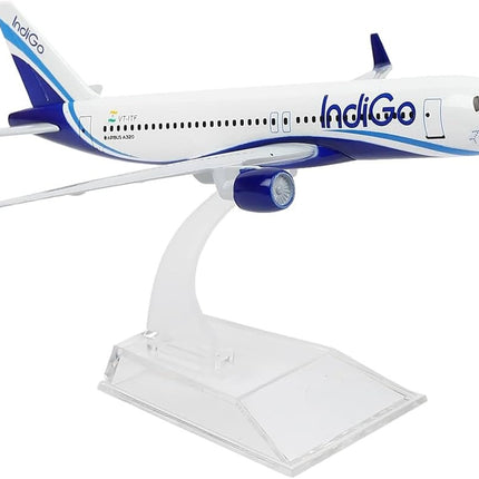 Indigo Airlines A320 Aircraft Model Diecast Metal Aeroplane, Realistic Design .