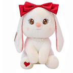Tickles Bunny Rabbit with Bow and Necklace Soft Stuffed Plush Animal Toy
