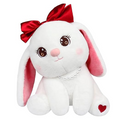 Tickles Bunny Rabbit with Bow and Necklace Soft Stuffed Plush Animal Toy