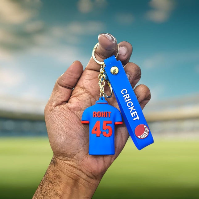 Rohit Sharma T-shirt 45 Rubber Keychain