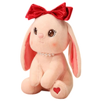 Tickles Bunny Rabbit with Bow and Necklace Soft Stuffed Plush Animal Toy