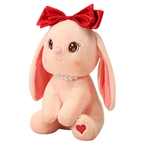 Tickles Bunny Rabbit with Bow and Necklace Soft Stuffed Plush Animal Toy