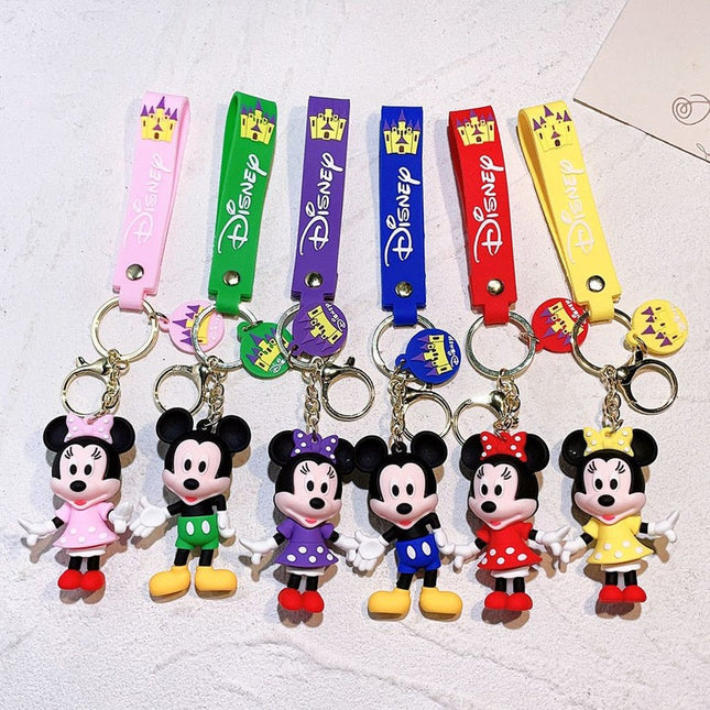 Mickey Mouse Mix Colour Rubber Keychain