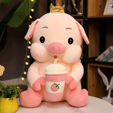 Crown Cute Big Pig Teddy Cotton Super Soft Stuffed Plush Toy