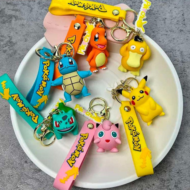Pokemon Family Mix Design Rubber Keychain