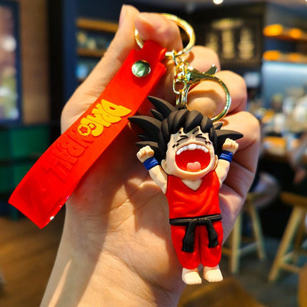 New Happy Red Dragon Ball Z Goku Rubber Keychain