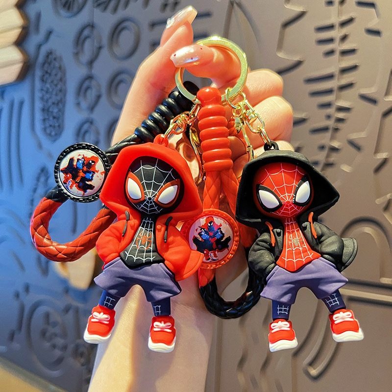 Black/Red Hoodie 🕷 Spider Rubber Keychain