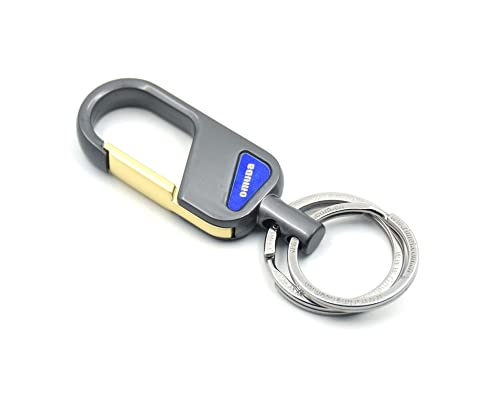 Omuda Stylish Hook Locking Silver Metal Carabiner Double Ring Hook Metal Key Chain for Men & Women