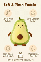 Avocado Plush Soft Toy – Cute Stuffed Avocado Pillow, Hugging Plush Doll for Kids (35cm)