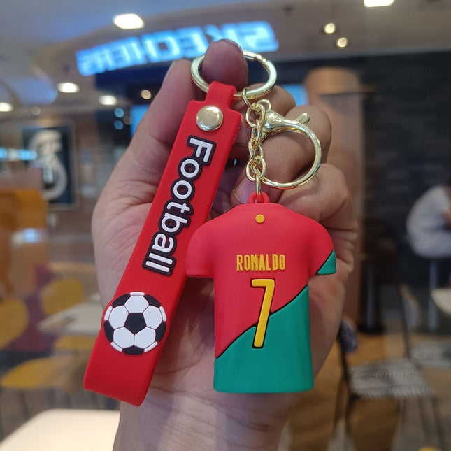 Ronaldo Red/Green T shirt 👕 Rubber Keychain