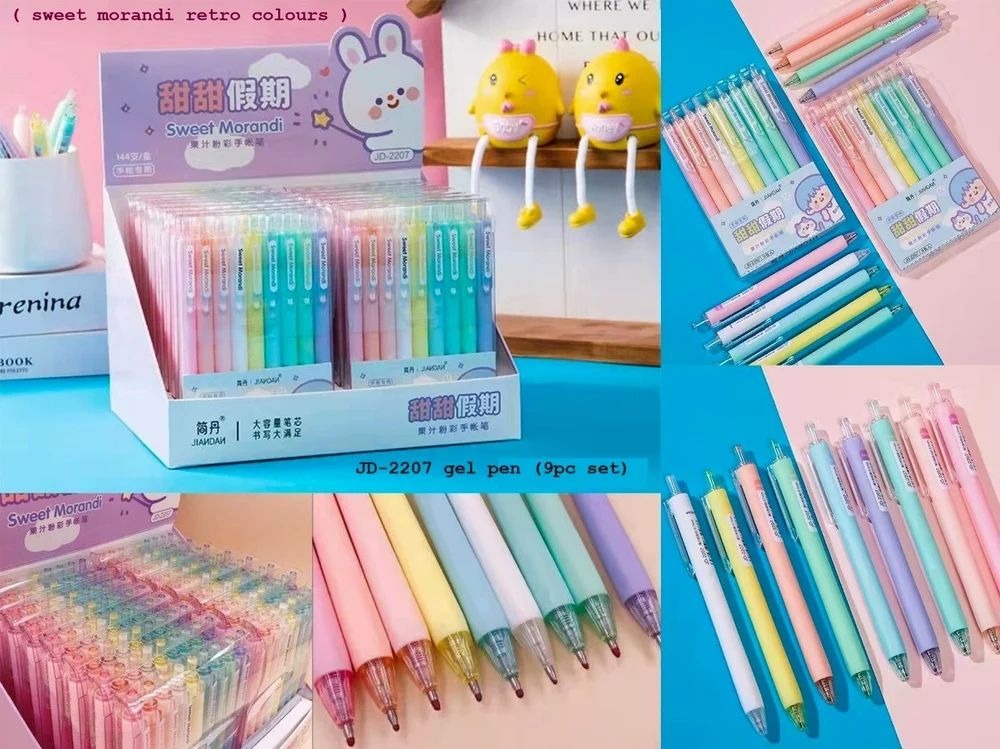 Morandi Plastic Colorful Retractable Gel Pen