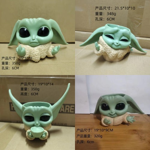 Cute Baby Yoda Planter and Pen Stand
