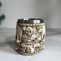 Creative 3D Skull Beer Shot Mug Resin Stainless Steel Double Layer Coffee Mug (A)