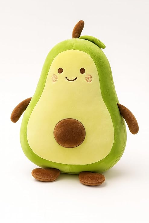 Avocado Plush Soft Toy – Cute Stuffed Avocado Pillow, Hugging Plush Doll for Kids (35cm)