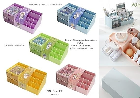 Office Desk Organizer Box with Drawer,
