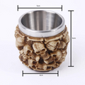 Creative 3D Skull Beer Shot Mug Resin Stainless Steel Double Layer Coffee Mug (B)