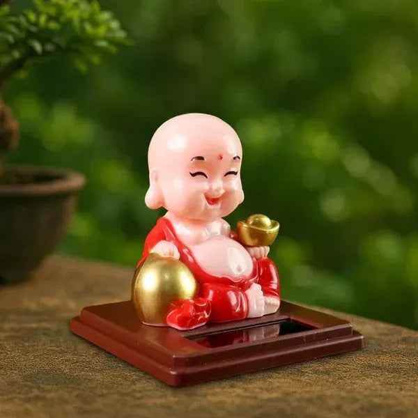 Mini Solar Buddha Bobblehead In Plastic