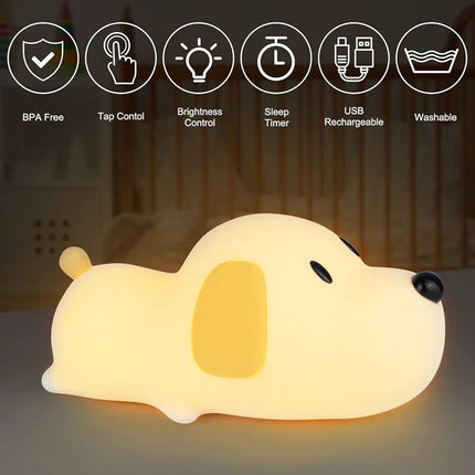 Dog Puppy Silicone Night Lamp