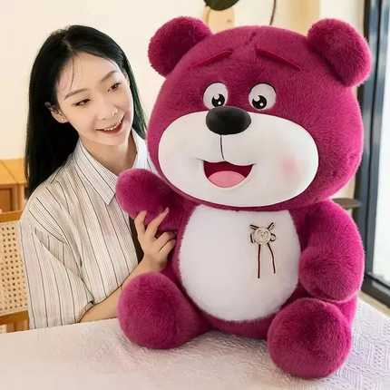 Happy Bear Super Soft Stuffed Teddy (Rose Red)