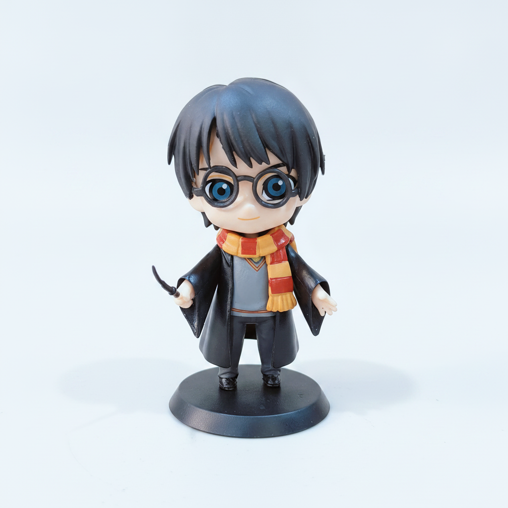 Harry Potter Chibi Figure – Gryffindor Wand & Scarf Collectible
