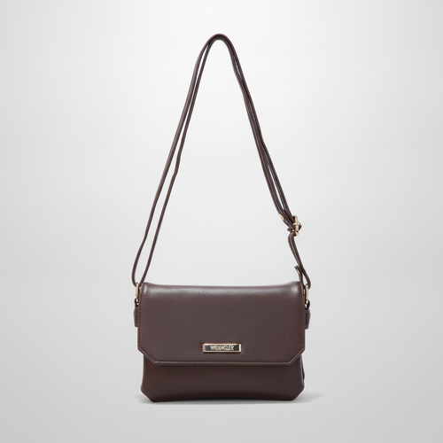Wrangler Brown Faux Leather Crossbody Bag