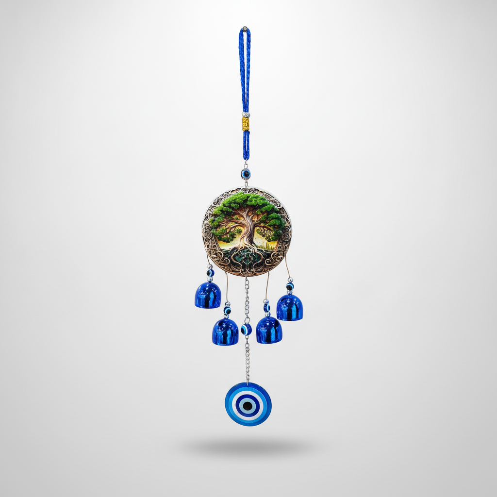 Tree of Life Evil Eye Wind Chime Wall Hanging