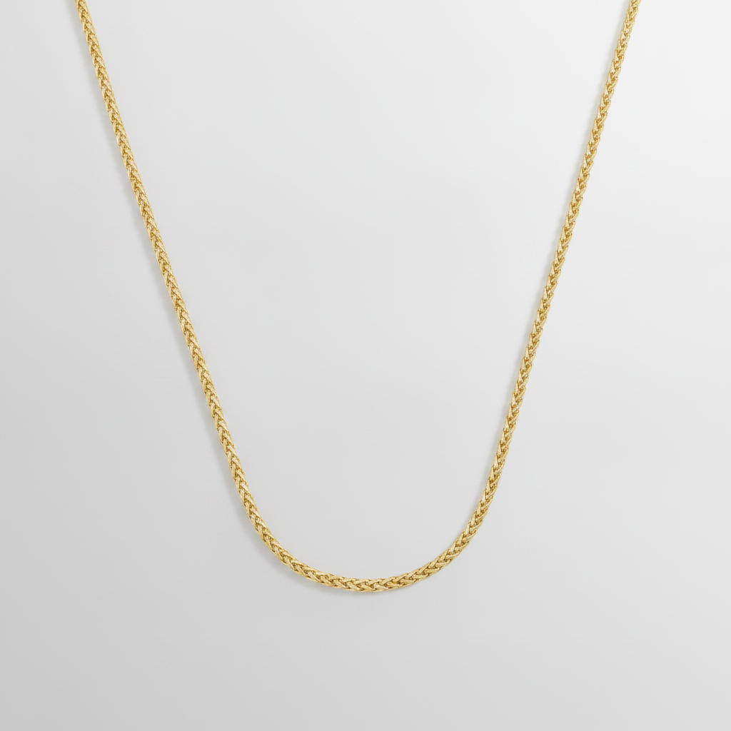 Men's Gold Wheat Chain Necklace – Classic & Bold