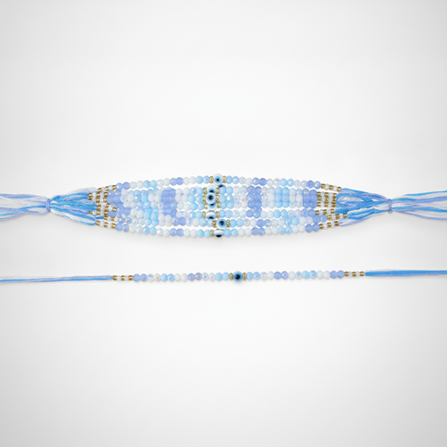 Evil Eye Beaded Rakhi Bracelet Set of 12