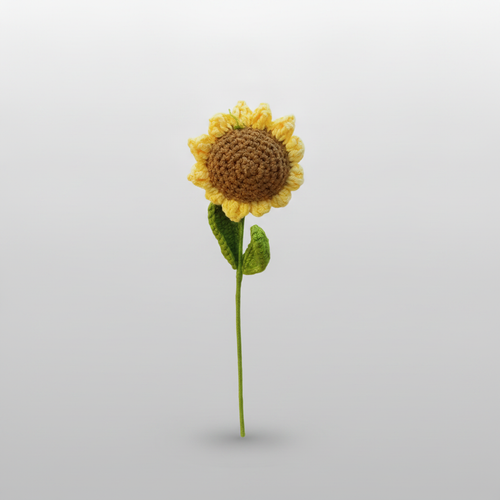 Handmade Crochet Sunflower Stem – Everlasting Floral Gift