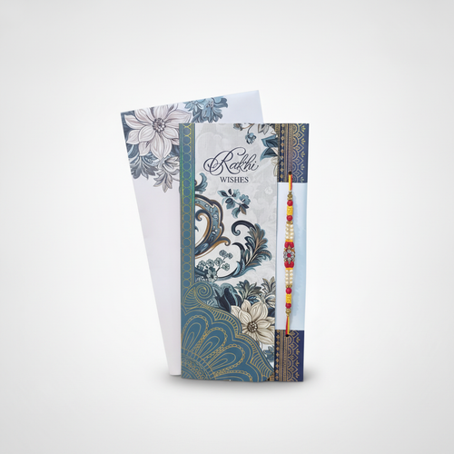 Rakhi Wishes Greeting Card with Rakhi, Roli & Chawal