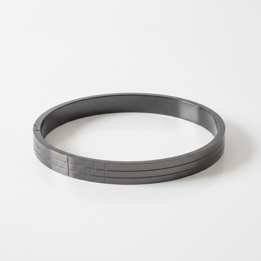 Men's Gunmetal Black Stainless Steel Bangle Bracelet