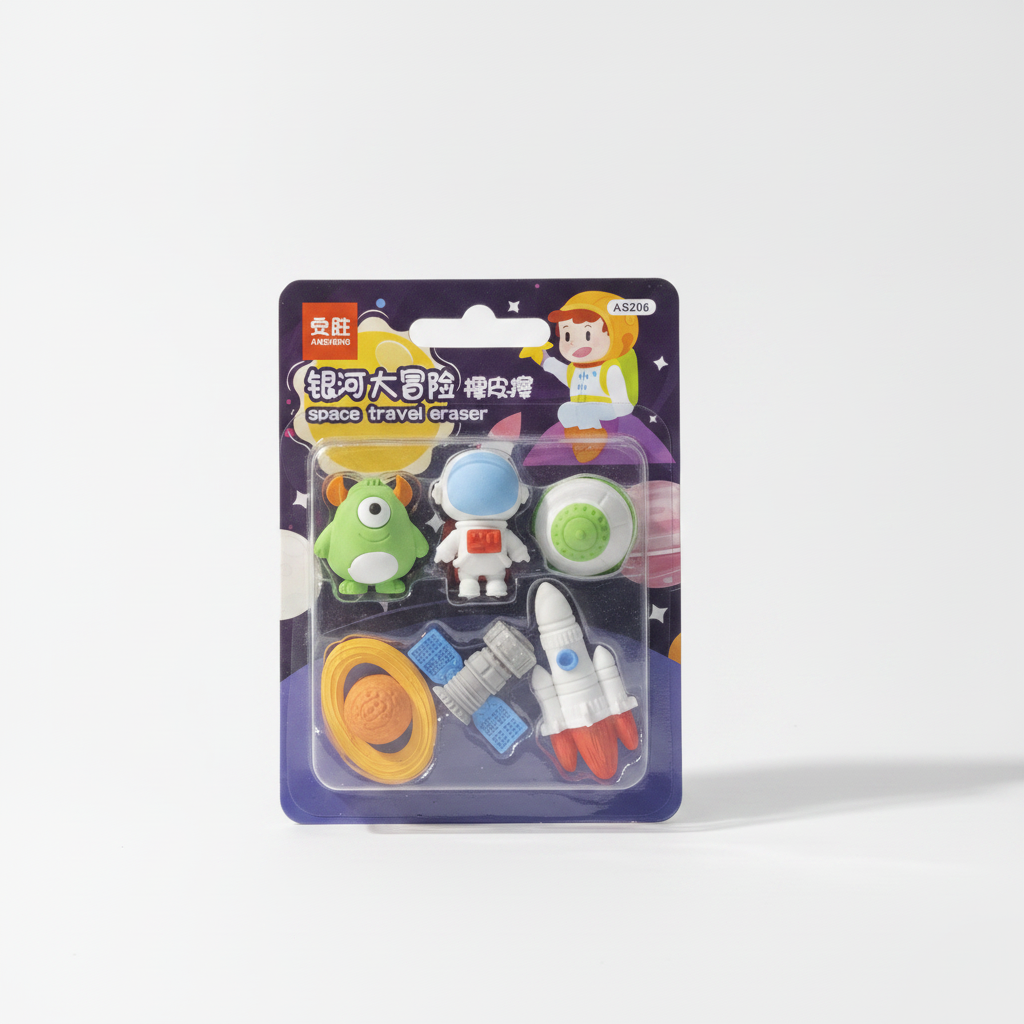 Space Travel Eraser Set – 6-Piece Novelty Erasers for Kids