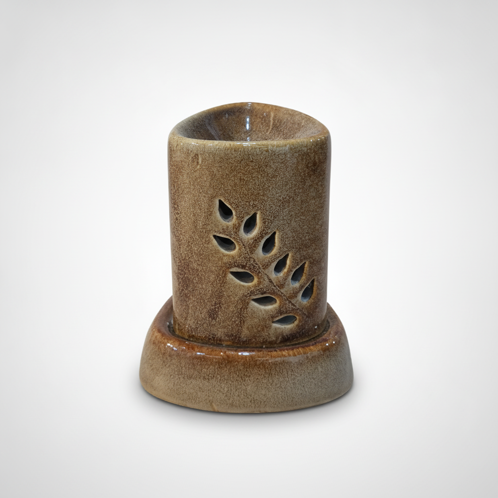 Electric Ceramic Aromatherapy Oil Burner Diffuser – Leaf Design