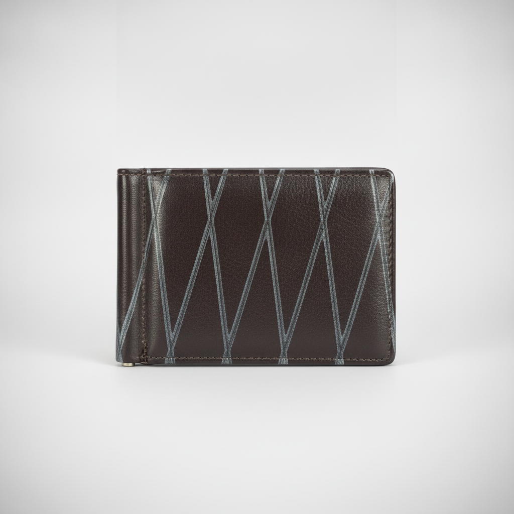 Men's Slim Leather Money Clip Wallet – Diamond Stitch