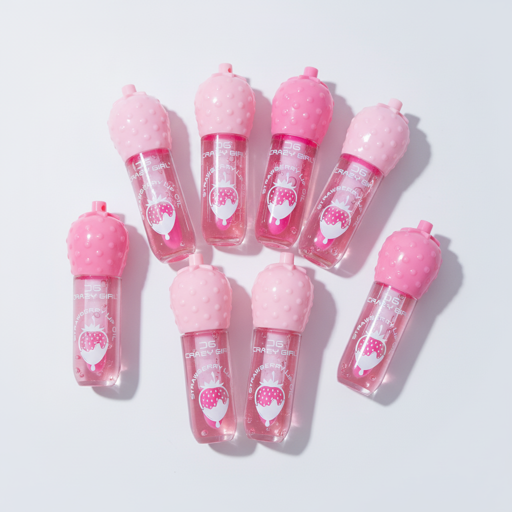 Crazy Girl Strawberry Lip Oil – Ice Cream Bottle Gloss