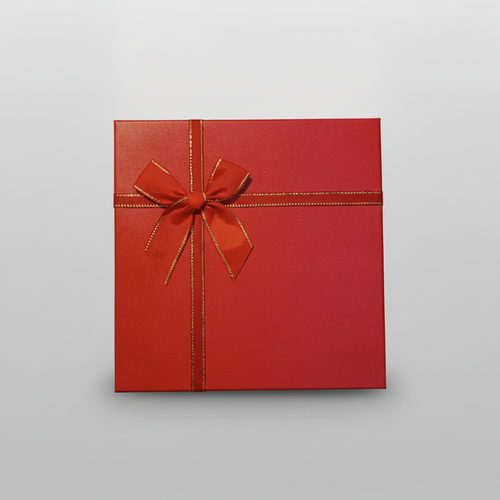 Red Gift Hamper Box with Satin Bow Ribbon