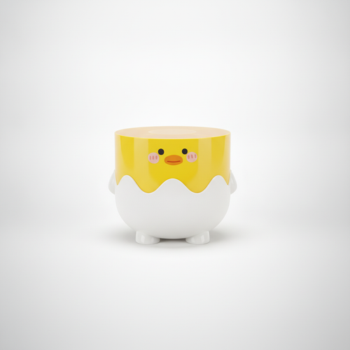 Cute Chick Egg Desk Organizer – Kawaii Yellow Storage Cup