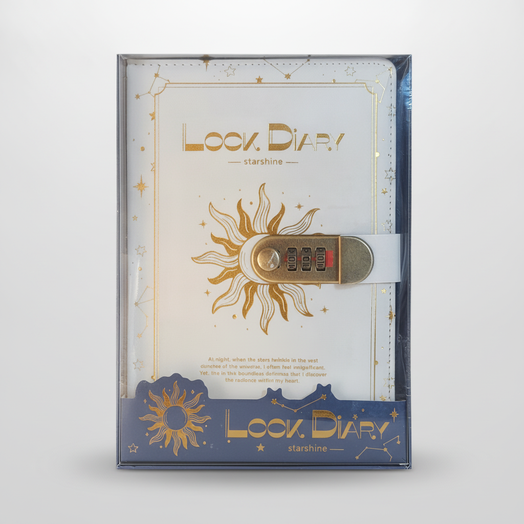 Lock Diary Starshine Celestial Journal with Combination Lock