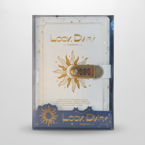 Lock Diary Starshine Celestial Journal with Combination Lock