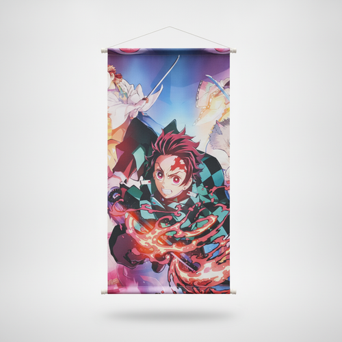 Demon Slayer Tanjiro Action Wall Scroll Hanging Poster