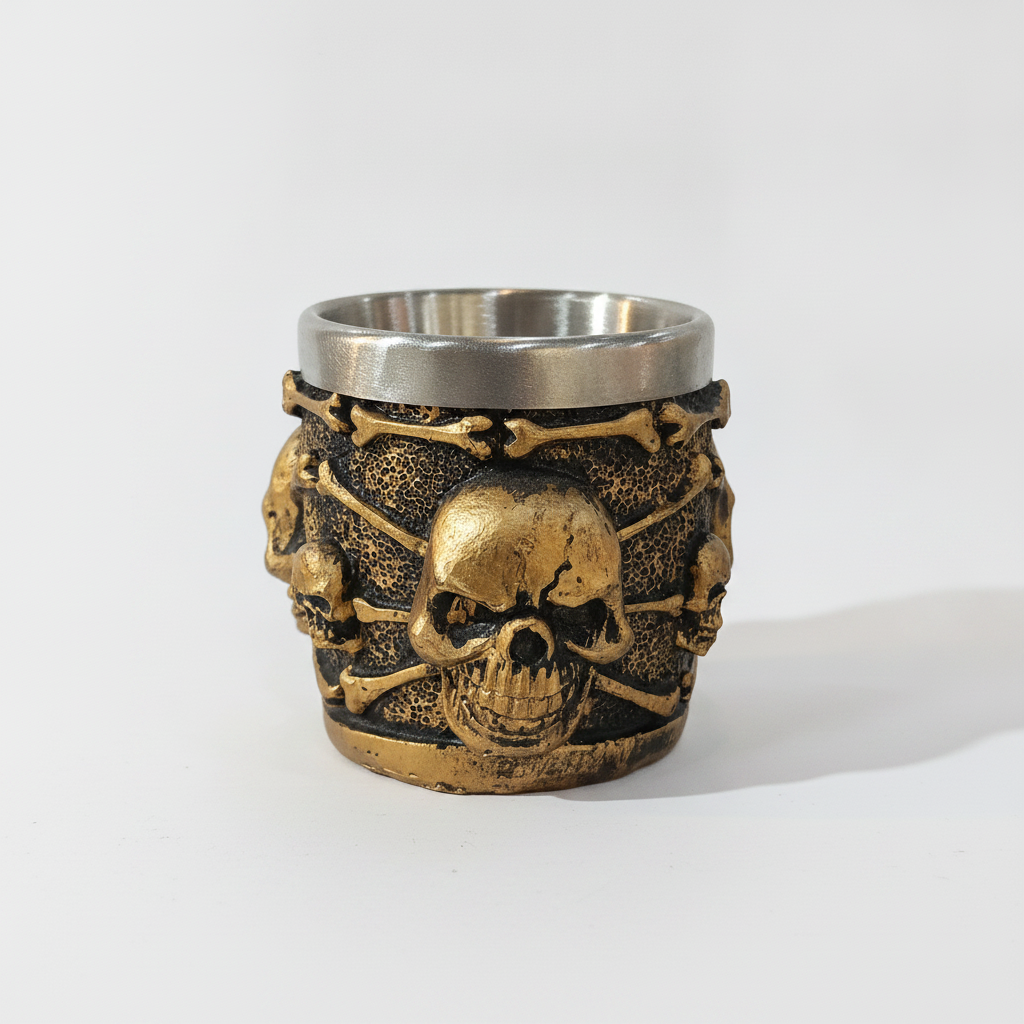 Skull & Crossbones Whisky Shot Mug – Gothic Pirate Style