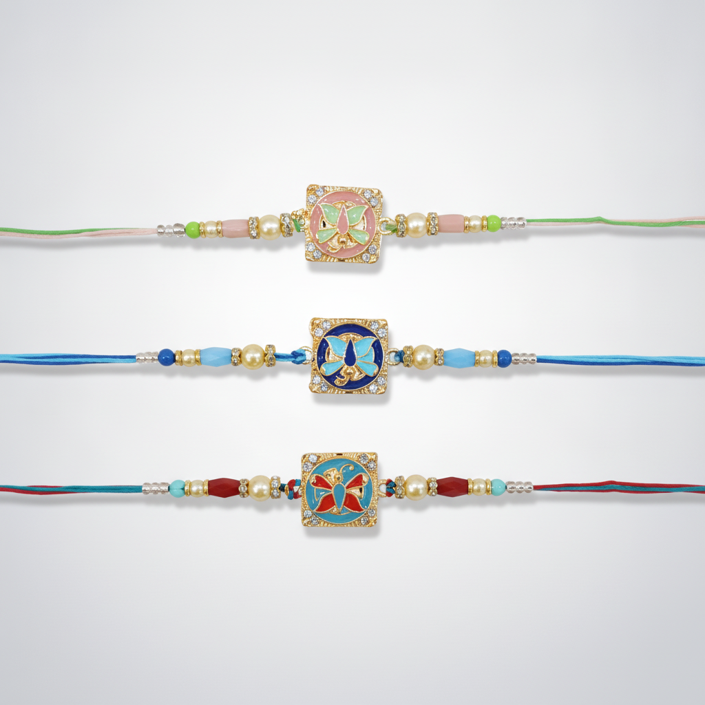 Butterfly Enamel Rakhi Bracelet