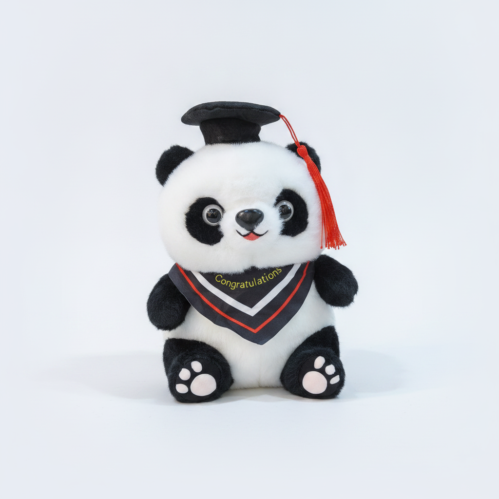 Graduation Panda Plush Toy with Cap & Congratulations Sash