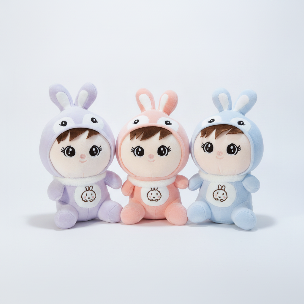Cute Bunny Girl Plush Doll 25cm – Soft Stuffed Toy