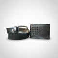 Wrangler Men's Leather Wallet & Belt Combo Set – Black