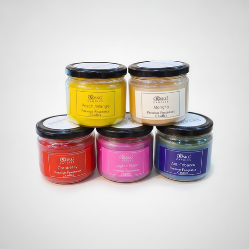 SKG Candles Premium Scented Jar Candles – Set of 5 Fragrances